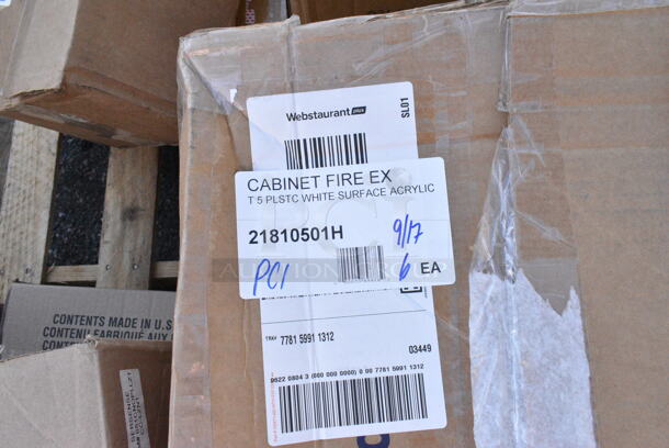 12 BRAND NEW! Items Including 303TRE34 Acopa 9 3/8" x 6 1/2" Ivory (American White) Wide Rim Rolled Edge Oval Stoneware Platter - 24/Case, 3580966 Microplush Desert Tan Queen Blanket, 2 Box Libbey 8795 Napa Country 5.75 oz. Customizable Flute Glass - 12/Case, 3592801803 FIFO Innovations 12 oz. Clear Double Wide-Mouth Squeeze Bottle with Thick Dispensing Valve, 808152T Tablecraft Stainless Steel 2 oz. Salt and Pepper Shaker Flat Top - 152T - 24/Case, 0383A-BK-72 3 oz Fluted Ramekins, 21810501H Cato 10501-H Chief White Surface-Mounted Fire Extinguisher Cabinet with Hammer Attachment for 5 lb. Fire Extinguishers. 12 Times Your Bid!  - Image 12 of 12