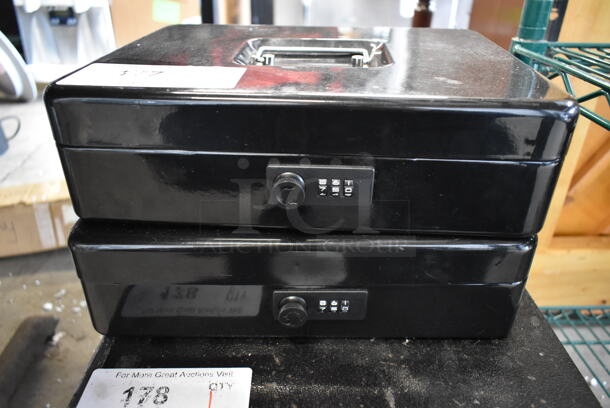 2 Black Metal Cash Boxes. 2 Times Your Bid! - Image 3 of 3
