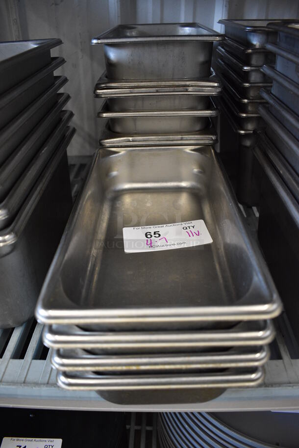 11 Stainless Steel 1/3 Size Drop In Bins. 1/3x2.5, 1/3x6. 11 Times Your Bid!