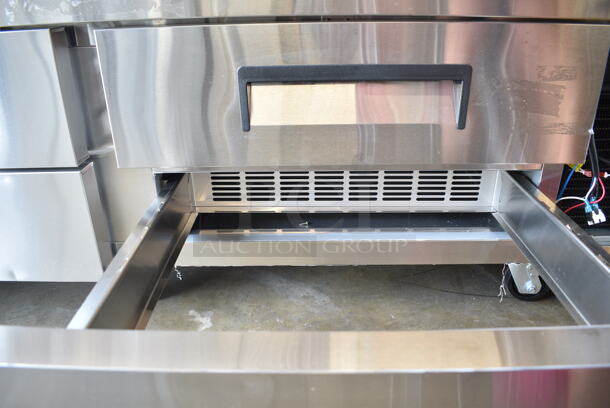 BRAND NEW SCRATCH AND DENT! 2022 Avantco 178CBE72HC Stainless Steel Commercial 4 Drawer Chef Base on Commercial Casters. 115 Volts, 1 Phase. Cannot Test - Needs New Power Switch - Image 6 of 10