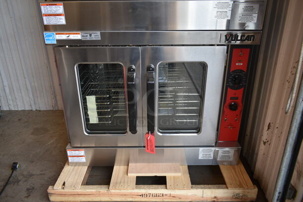 2 BRAND NEW SCRATCH AND DENT! Vulcan VC5ED ENERGY STAR Stainless Steel Commercial Electric Powered Full Size Convection Oven w/ View Through Doors, Metal Oven Racks and Thermostatic Controls. 208 Volts, 1/3 Phase. 2 Times Your Bid! - Image 3 of 9