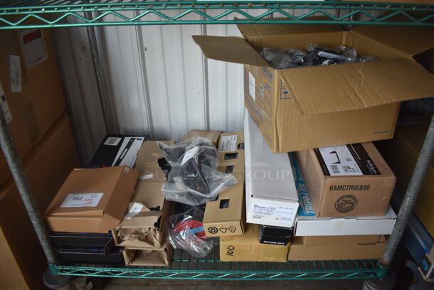 ALL ONE MONEY! Tier Lot of Various BRAND NEW IN BOX! Items Including Hinged Wall Brackets, StarTech Brackets and Power Cords