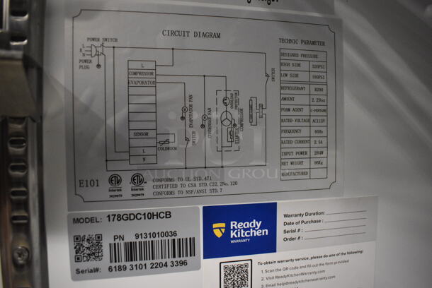 Avantco 178GDC10HCB Metal Commercial Single Door Reach In Cooler Merchandiser w/ Poly Coated Racks. 115 Volts, 1 Phase. 22x23x63. Tested and Does Not Power On - Image 5 of 6