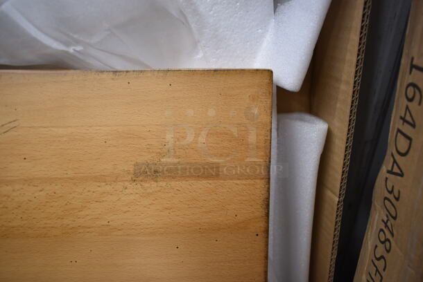 BRAND NEW IN BOX! Lancaster Table & Seating 24"x24" Solid Wood Live Edge Tabletop. - Image 2 of 5