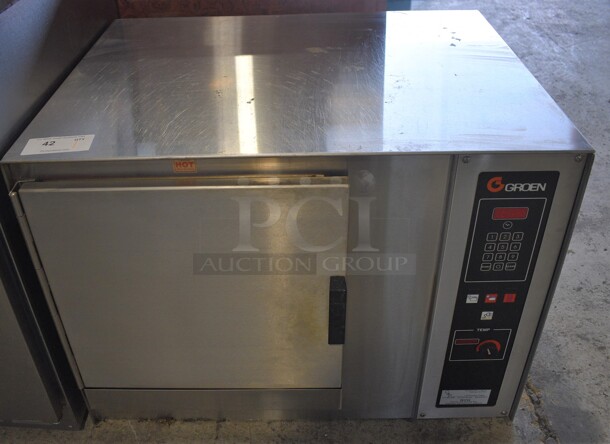 Groen Model CC10-E Stainless Steel Commercial Countertop Single Compartment Steam Cabinet. 208 Volts. 33.5x29x25