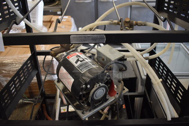 ALL ONE MONEY! Lot of 8 Soda Pumps w/ McCann's Carbonator on Black Metal Soda Rack. 27x20x62 - Image 4 of 5