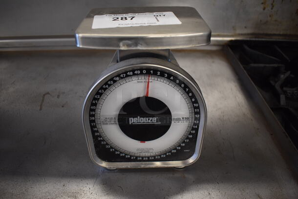 Pelouze Y50 Stainless Steel Countertop Food Portioning Scale. 6.5x7x9