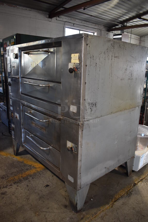 2 Bakers Pride D125 Stainless Steel Commercial Natural Gas Powered Single Deck Pizza Oven w/ Cooking Stones on Metal Legs. 125,000 BTU. 65.5x43x70. 2 Times Your Bid! - Image 2 of 10