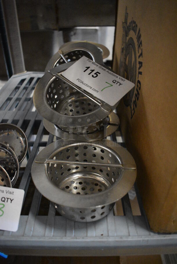 7 Metal Sink Strainers. 5x5x2.5. 7 Times Your Bid!