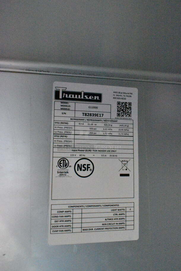 2017 Traulsen G12000 Stainless Steel Commercial 2 Half Size Door Reach In Cooler on Commercial Casters. 115 Volts, 1 Phase. Tested and Working! - Image 7 of 7