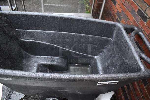 BRAND NEW! Rubbermaid Black Poly Portable Bin on Casters. 57x28x35 - Image 4 of 4