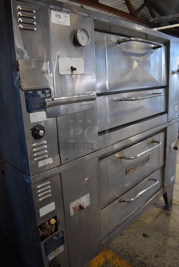 2 Bakers Pride D125 Stainless Steel Commercial Natural Gas Powered Single Deck Pizza Oven w/ Cooking Stones on Metal Legs. 125,000 BTU. 65.5x43x70. 2 Times Your Bid! - Image 10 of 10