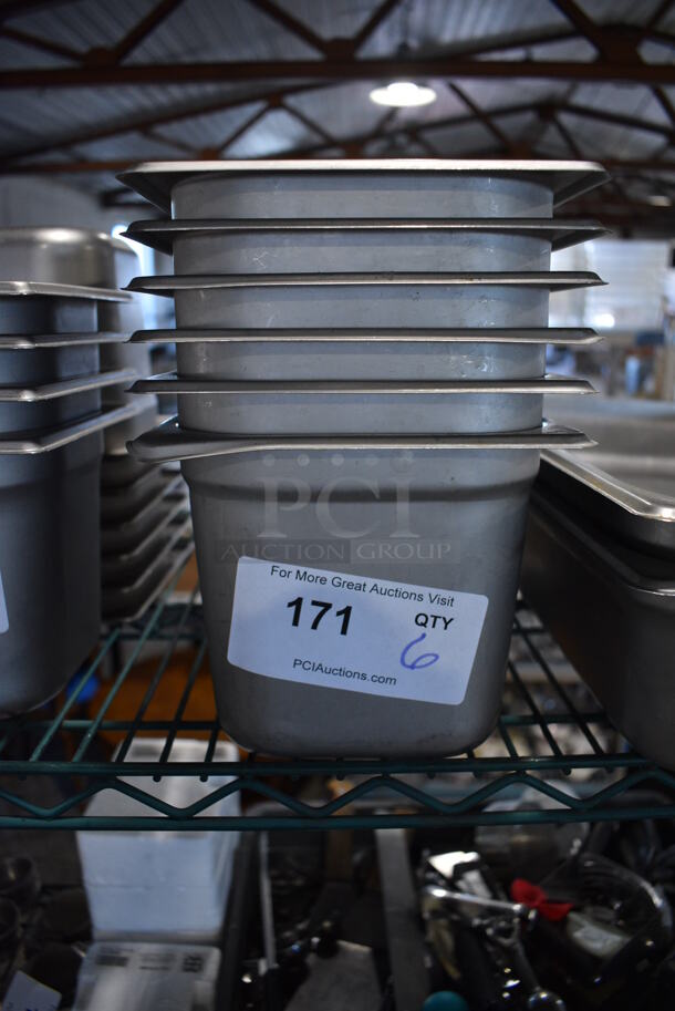 6 Stainless Steel 1/3 Size Drop In Bins. 1/3x6. 6 Times Your Bid! - Image 1 of 2