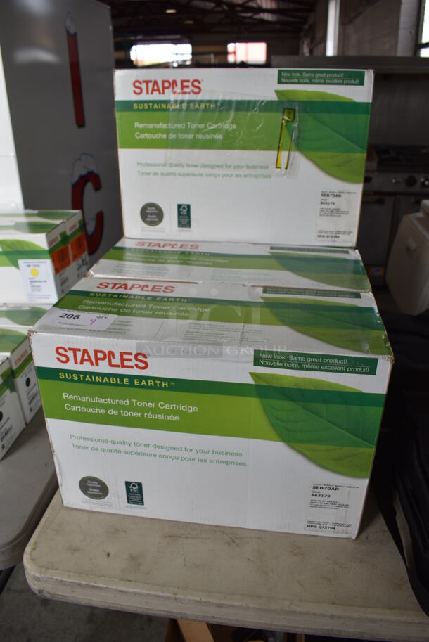 4 Staples SEB70AR Ink Cartridges. 4 Times Your Bid!