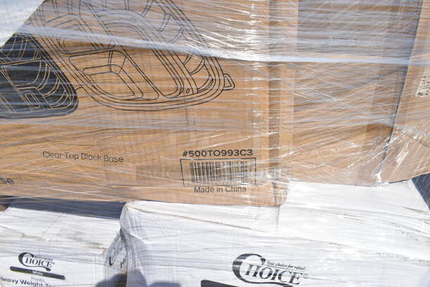 PALLET LOT of 33 BRAND NEW Boxes Including 130WBKSPOONH Choice Black Heavy Weight Wrapped Plastic Teaspoon - 1000/Case, 129MCS28B Choice 28 oz. Black Rectangular Microwavable Heavy Weight Container with Lid 8 3/4" x 6 1/4" x 1 3/4" - 150/Case, 2 Box 128HD8COMBO ChoiceHD 8 oz. Microwavable Translucent Plastic Deli Container and Lid Combo Pack - 240/Case, 129MCS242CB Choice 30 oz. Black 8 3/4" x 6" x 2 3/4" 2-Compartment Rectangular Microwavable Heavy Weight Container with Lid - 150/Case, 2 Box 130WHSPOONH Choice White Heavy Weight Plastic Teaspoon - 1000/Case, 130BKFKSNH Choice Black Heavy Weight Wrapped Plastic Cutlery Pack with Napkin - 500/Case, 500TO993C3 Choice 9" x 9" x 3" Microwaveable 3-Compartment Black / Clear Plastic Hinged Container - 100/Case, 795PTOBK8 Choice Black Microwavable Folded Paper #8 Take-Out Container 6" x 4 3/4" x 2 1/2" - 300/Case, 127P2C Choice Clear Plastic Souffle Cup / Portion Cup - 2 oz. - 2500/Case, 4 Box 130BFORKWP Choice Individually Wrapped Medium Weight Black Plastic Fork - 1000/Case, 795PTOKFT8 Choice Kraft Microwavable Folded Paper #8 Take-Out Container 6" x 4 3/4" x 2 1/2" - 300/Case, 612D3COMP Choice 8 1/2"x 6 3/8" 3-Compartment Oblong Foil Take-Out Container with Board Lid - 250/Case, 795PTOBK8 Choice Black Microwavable Folded Paper #8 Take-Out Container 6" x 4 3/4" x 2 1/2" - 300/Case, 127CH04 Choice 4 oz. Clear RPET Hinged Deli Container - 400/Case, 347BP10C3BK Choice 10 1/4" 3-Compartment Black Plastic Plate - 500/Case. 33 Times Your Bid!  - Image 9 of 12