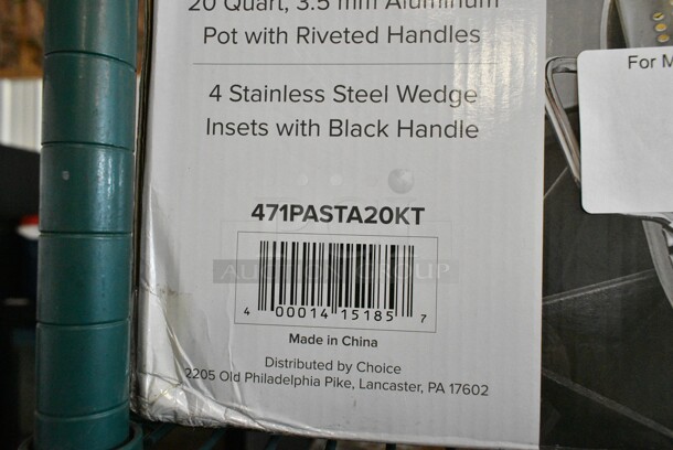 BRAND NEW SCRATCH AND DENT! Choice 471PASTA20KT 5-Piece Vegetable and Pasta Cooker Set with 20 Qt. Aluminum Pot and 5 Qt. Stainless Steel Insets - Image 3 of 3