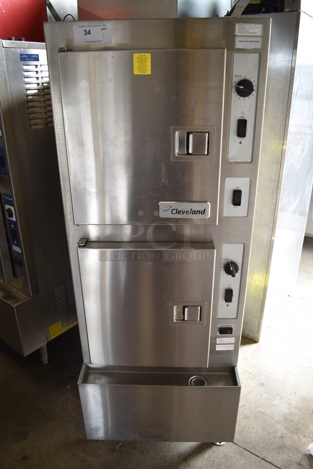 2012 Cleveland 24CEA10 Commercial Stainless Steel Convection Steamer Cabinet With Pan Racks. 440-480V, 3 Phase.