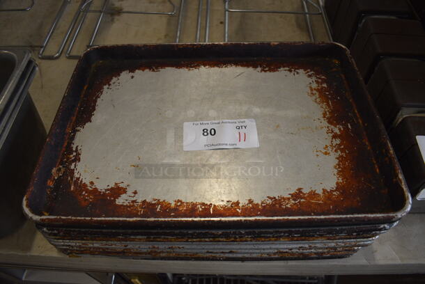 11 Metal Half Size Baking Pans. 13x18x1. 11 Times Your Bid!