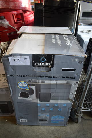 IN ORIGINAL BOX! Pelonis PAD60P1AGR ENERGY STAR 60 Pint Dehumidifier. 115 Volts, 1 Phase.