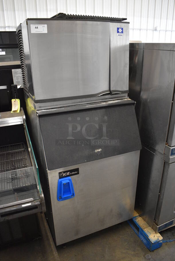 Manitowoc SY0454A Stainless Steel Commercial Air Cooled Ice Machine Head on Ice O Matic Stainless Steel Commercial Bin. 115 Volts, 1 Phase. 30x32x75 - Image 2 of 7