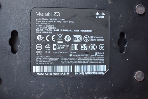 ALL ONE MONEY! Lot of 4 Various Items Including Vtech Telephone, Cisco Meraki Z3, Cradlepoint Router and CBR-T Router. - Image 6 of 9