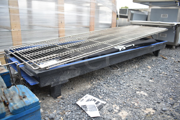 BRAND NEW SCRATCH AND DENT! Backyard Pro CHAR-72 72" Heavy-Duty Steel Charcoal Grill with Adjustable Grates, Removable Legs, and Cover - Image 3 of 6