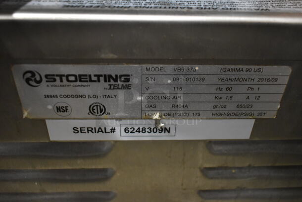 2016 Stoelting VB9-37a Stainless Steel Commercial Floor Style Air Cooled Batch Freezer. 115 Volts, 1 Phase. - Image 6 of 6