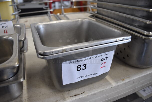 2 Stainless Steel 1/6 Size Drop In Bins. 1/6x4. 2 Times Your Bid! - Image 3 of 3