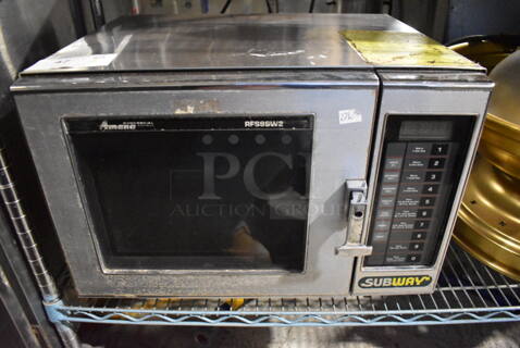 Amana RFS96W2 Metal Commercial Countertop Microwave Oven. 21.5x19x15
