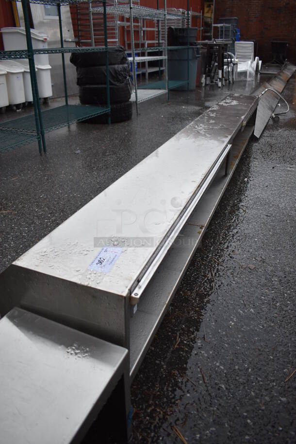 Stainless Steel 2 Tier Over Shelf w/ 2 Attached Order Holding Rods. 120x15x17 - Image 2 of 5