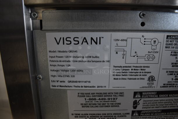 BRAND NEW SCRATCH AND DENT! Vissani QR254S Stainless Steel Under Cabinet Range Hood. 120 Volts, 1 Phase. 30x19x6 - Image 4 of 9