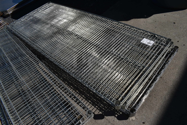 ALL ONE MONEY! Lot of 4 Chrome Finish Wire Shelves. 60x24x1.5 - Image 2 of 3