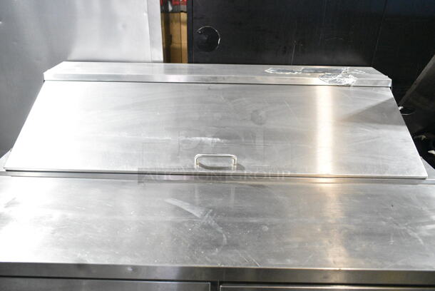 Ikon ISP48 Stainless Steel Commercial Sandwich Salad Prep Table Bain Marie Mega Top on Commercial Casters. 115 Volts, 1 Phase. Tested and Working! - Image 3 of 8