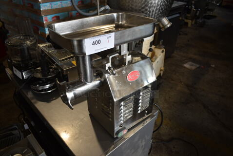 BRAND NEW SCRATCH AND DENT! Avantco MG12 Stainless Steel Commercial Countertop #12 Meat Grinder. 110 Volts, 1 Phase. Tested and Working!