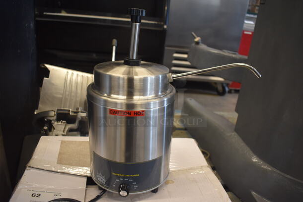 LIKE NEW! Carnival King 382RWS35 Stainless Steel Commercial Countertop 3.5 Qt. Warmer with Pump. Used a Few Times at Trade Show as a Demonstration. 120 Volts, 1 Phase. 8x15x17. Tested and Working! - Image 6 of 7