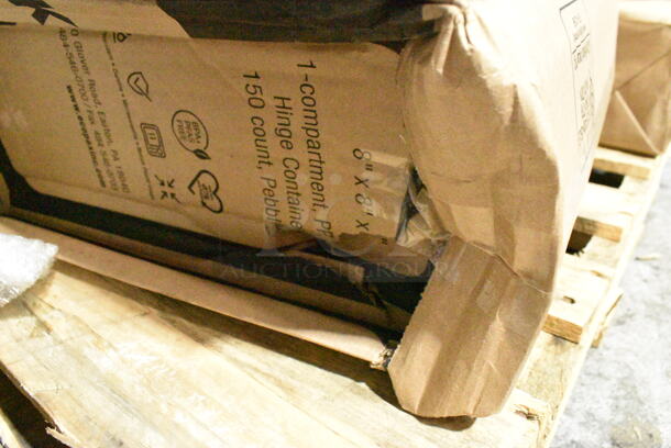 PALLET LOT of 32 BRAND NEW Boxes Including HP0008927200 Hobart 00-089272-00018 Stomper, 127CH12 Choice 12 oz. Clear RPET Tall Hinged Deli Container - 200/Case, 2 Box 346WSNSM Choice Medium Weight White Wrapped Plastic Spork, Straw, and Napkin Kit - 1000/Case, 43306HCUPC Choice 6-Cup High Dome Hinged OPS Plastic Cupcake / Muffin Container - 300/Case, 10" Corrugated Circles, 2 Box 500CC32THD Choice Heavy Duty 32 oz. Tall Heavy Weight Clear PET Plastic Cold Cup - 300/Case, 500TO993 Choice 9" x 9" x 3" Microwavable 1-Compartment Black / Clear Plastic Hinged Container - 100/Case, 433NHT001 Choice 1/6 Standard Size White Unprinted Standard-Duty Plastic T-Shirt Bag - 1000/Case, 500CFT Lavex White C-Fold Standard Weight Towel - 2400/Case, 500CC24 Choice Clear PET Customizable Plastic Cold Cup - 24 oz. - 600/Case, 130WBKFORKH Choice Black Heavy Weight Wrapped Plastic Fork - 1000/Case, 612FS4255HD Choice Half Size Heavy-Duty Foil Steam Table Pan Medium 2 3/16" Depth - 100/Case. 32 Times Your Bid!  - Image 10 of 12