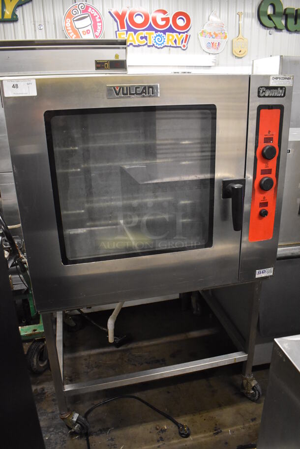 Vulcan Hart ABC G-NAT Stainless Steel Commercial Propane Gas Powered Full Size Combi Convection Oven on Metal Frame w/ Commercial Casters. 80,000 BTU. 42x43x66.5 - Image 2 of 8