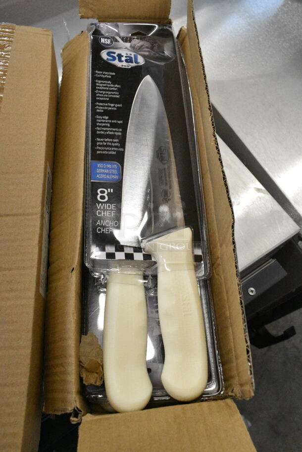 2 Boxes of 6 BRAND NEW SCRATCH AND DENT! Winco KWP-80 8" Wide Cooks Knife. 2 Times Your Bid!  - Image 2 of 4