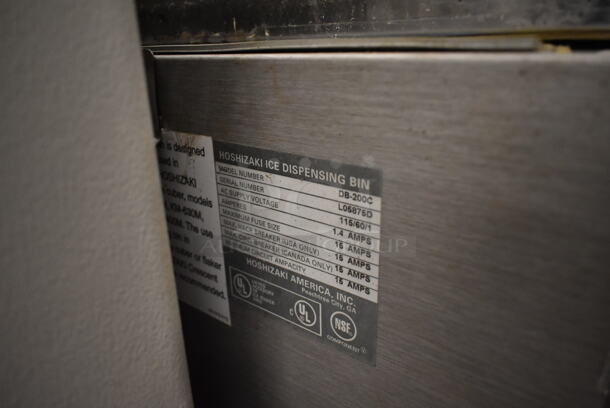 Hoshizaki KM-500MAF Stainless Steel Commercial Ice Machine Head on Hoshizaki DB-200C Commercial Hotel Dispenser Ice Bin. 115-120 Volts, 1 Phase.  - Image 7 of 7