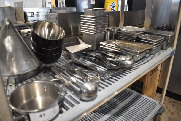 ALL ONE MONEY! Lot of Stainless Steel Bowls, Whisks, Ladels, Spatulas, Pans, AND MORE!  - Image 2 of 5