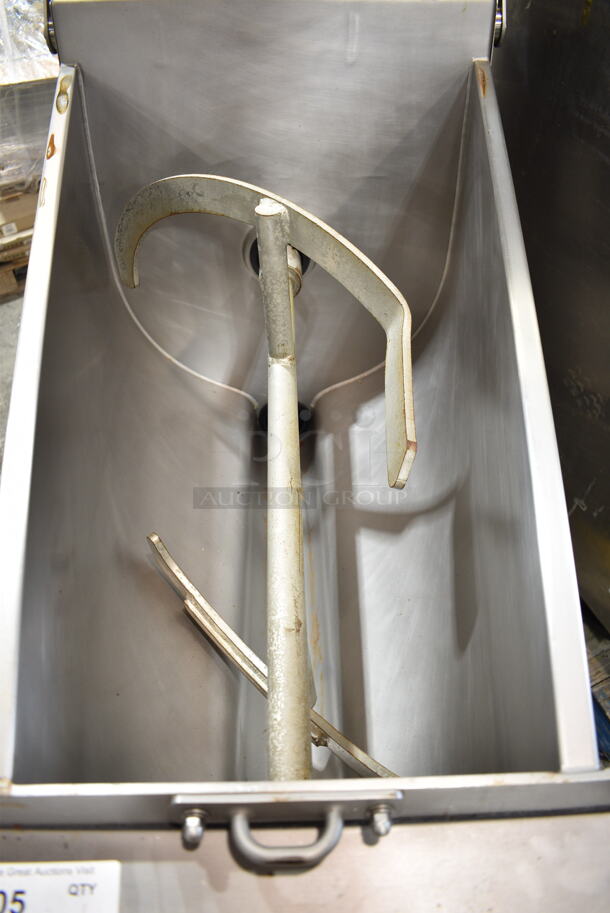 Hobart MG2032 Metal Commercial Floor Style Electric Powered Meat Mixer Grinder w/ Foot Pedal on Commercial Casters. Missing Auger. 208 Volts, 3 Phase. - Image 3 of 4