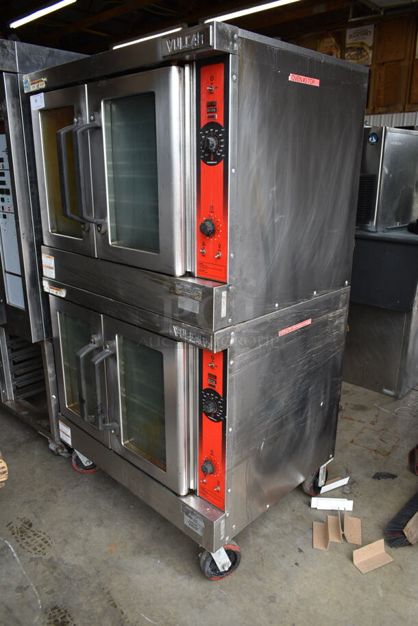 2 Vulcan ENERGY STAR Stainless Steel Commercial Natural Gas Powered Full Size Convection Ovens w/ View Through Doors, Metal Oven Racks and Thermostatic Controls on Commercial Casters. 2 Times Your Bid! - Image 2 of 11