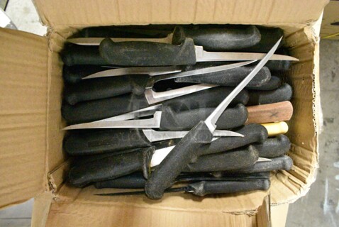 60 SHARPENED Stainless Steel Knives Including Boning Knives. 60 Times Your Bid! 