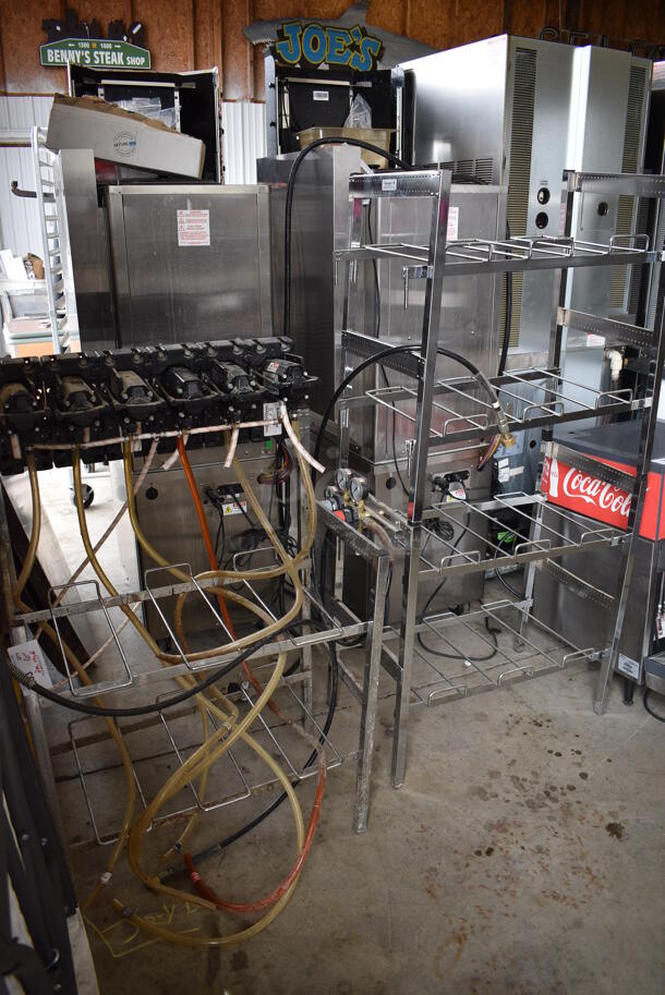 6 Flojet Soda Pumps on 2 Chrome Finish Soda Racks. 33x16x103. 6 Times Your Bid! - Image 1 of 5