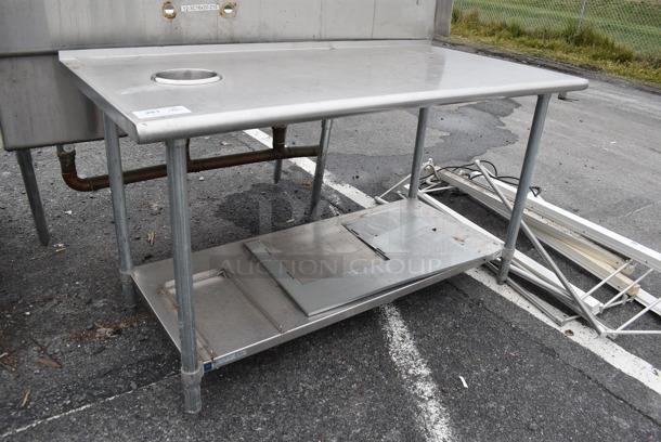 Stainless Steel Table w/ Cut Out and Under Shelf. 60x30.5x35 - Image 3 of 4