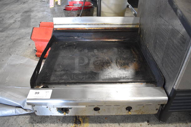 Stainless Steel Commercial Countertop Natural Gas Powered Flat Top Griddle. 24x24x16