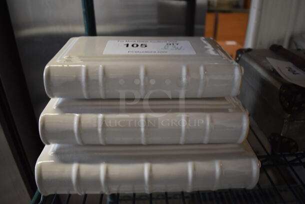 ALL ONE MONEY! Lot of 3 White Ceramic Fake Books. 5x2x8, 6x2x9, 7x2.5x10 - Image 5 of 5