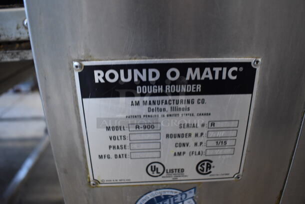 Round O Matic R-900 Stainless Steel Commercial Floor Style Dough Rounder on Commercial Casters. 120 Volts, 1 Phase. 24x24x43. Tested and Working! - Image 4 of 6