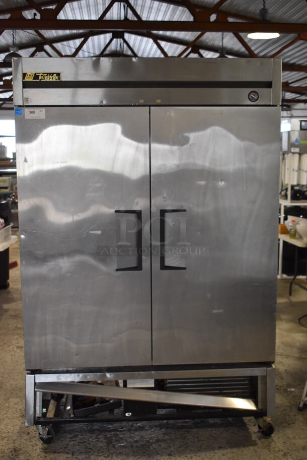 2013 True T-49F ENERGY STAR Stainless Steel Commercial 2 Door Reach In Freezer w/ Poly Coated Racks. 115 Volts, 1 Phase. Tested and Working!