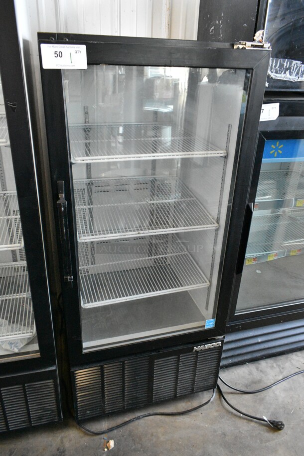 2021 Habco ESM10 Metal Commercial Single Door Reach In Cooler Merchandiser w/ Poly Coated Racks. 115 Volts, 1 Phase. Tested and Working! - Image 1 of 4
